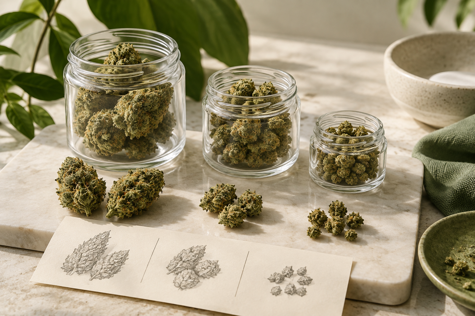 Unterschiedliche CBD-Blütenformate für einen fairen Vergleich