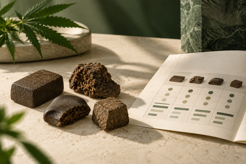 CBD Hash als Vergleichsgruppe mit neutralen Auswahlnotizen