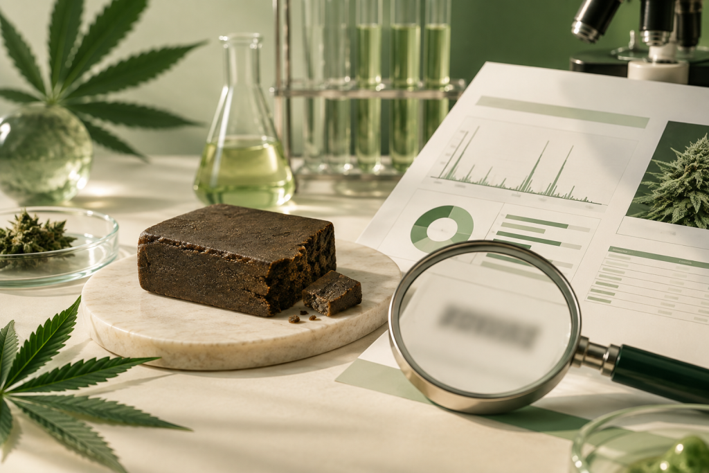Abgleich von CBD Hash, Charge und Laboranalyse