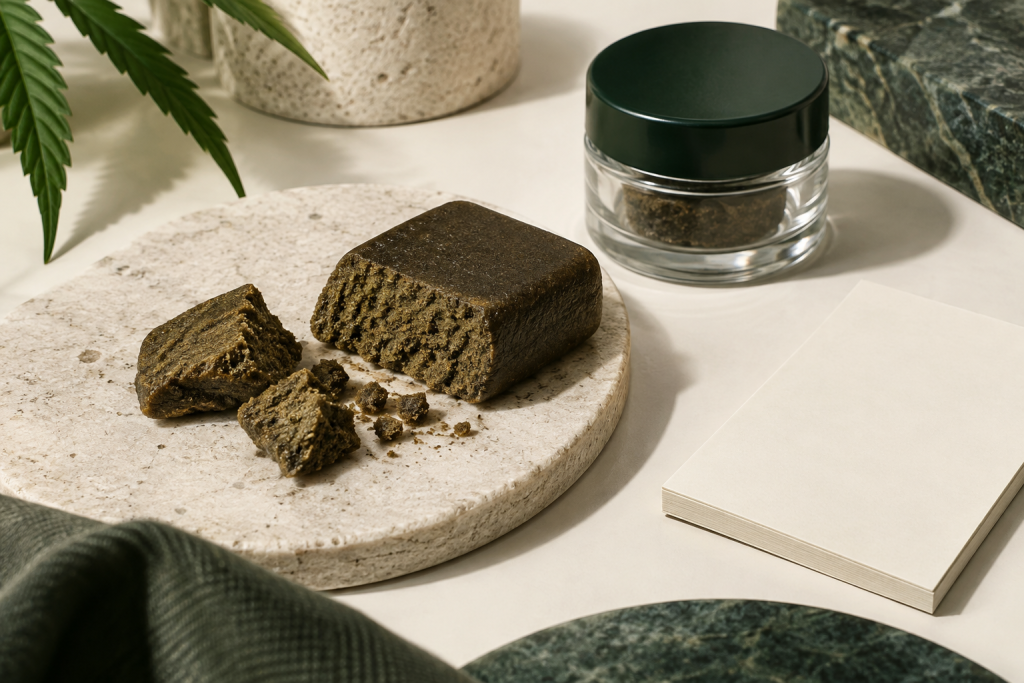 Sachliche Beobachtung von Oberfläche und Konsistenz bei CBD Hash