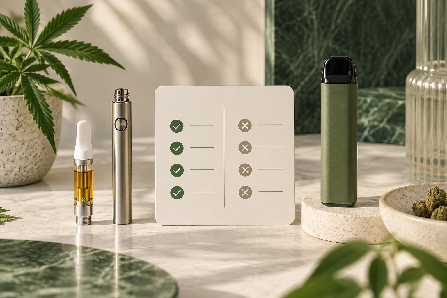 CBD-Kartusche und Einweg-Vape als zwei getrennte Bauformen im Vergleich