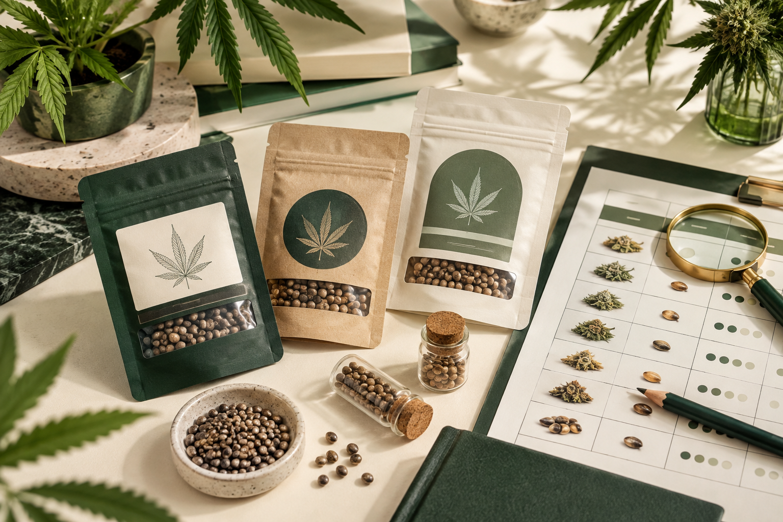 Neutrale Samenpackungen und Vergleichstabelle für Fast Flowering Samen