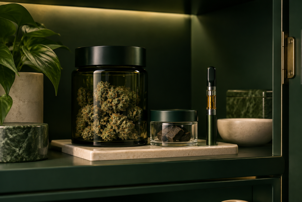 Ruhige und formgerechte Lagerung von Cannabisprodukten