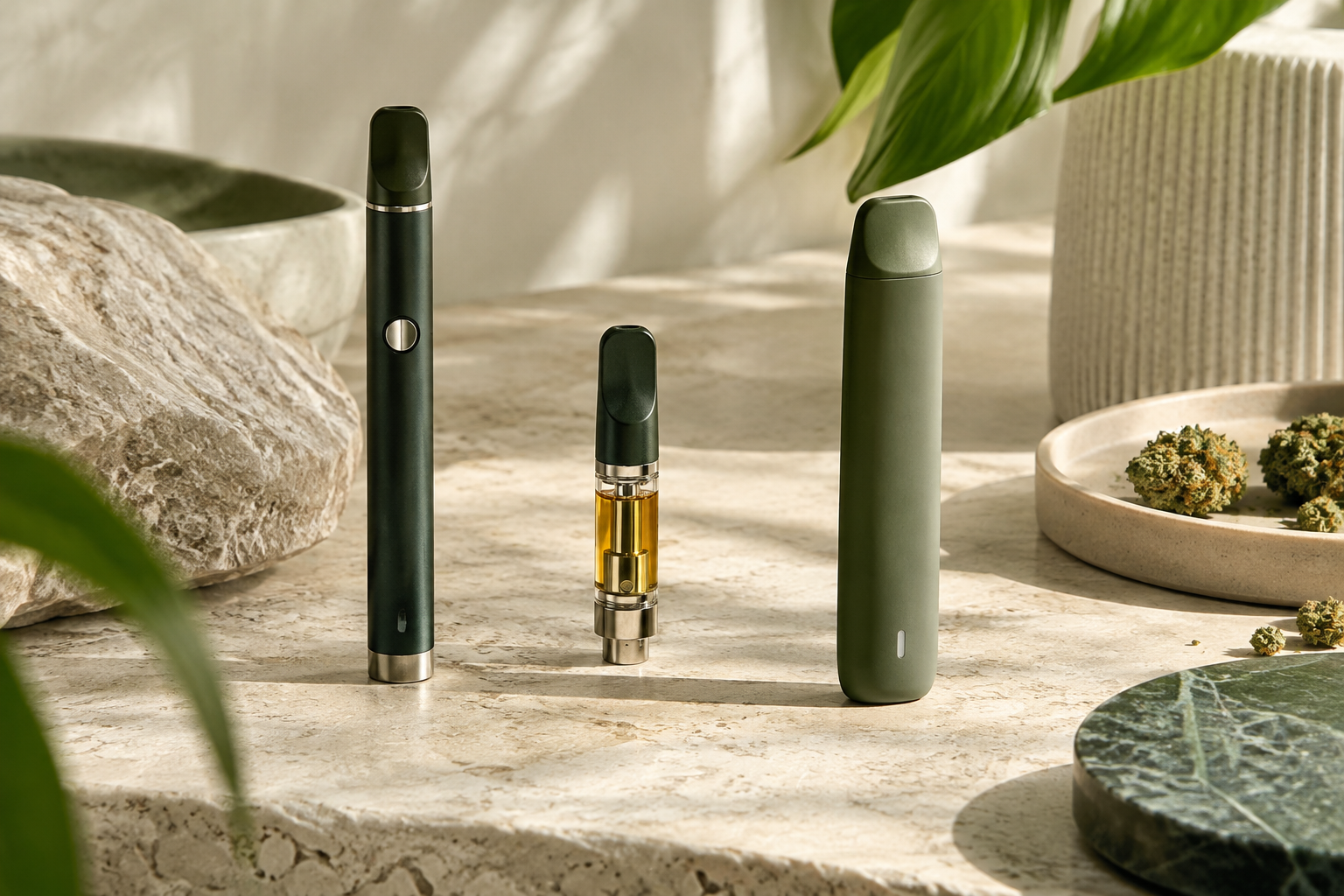 Separater Vape Pen, Kartusche und Einweg-Vape als getrennte Produktformen